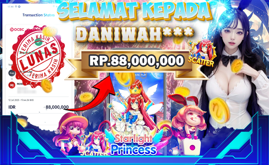 BUKTI JACKPOT STARLIGHT PRINCESS