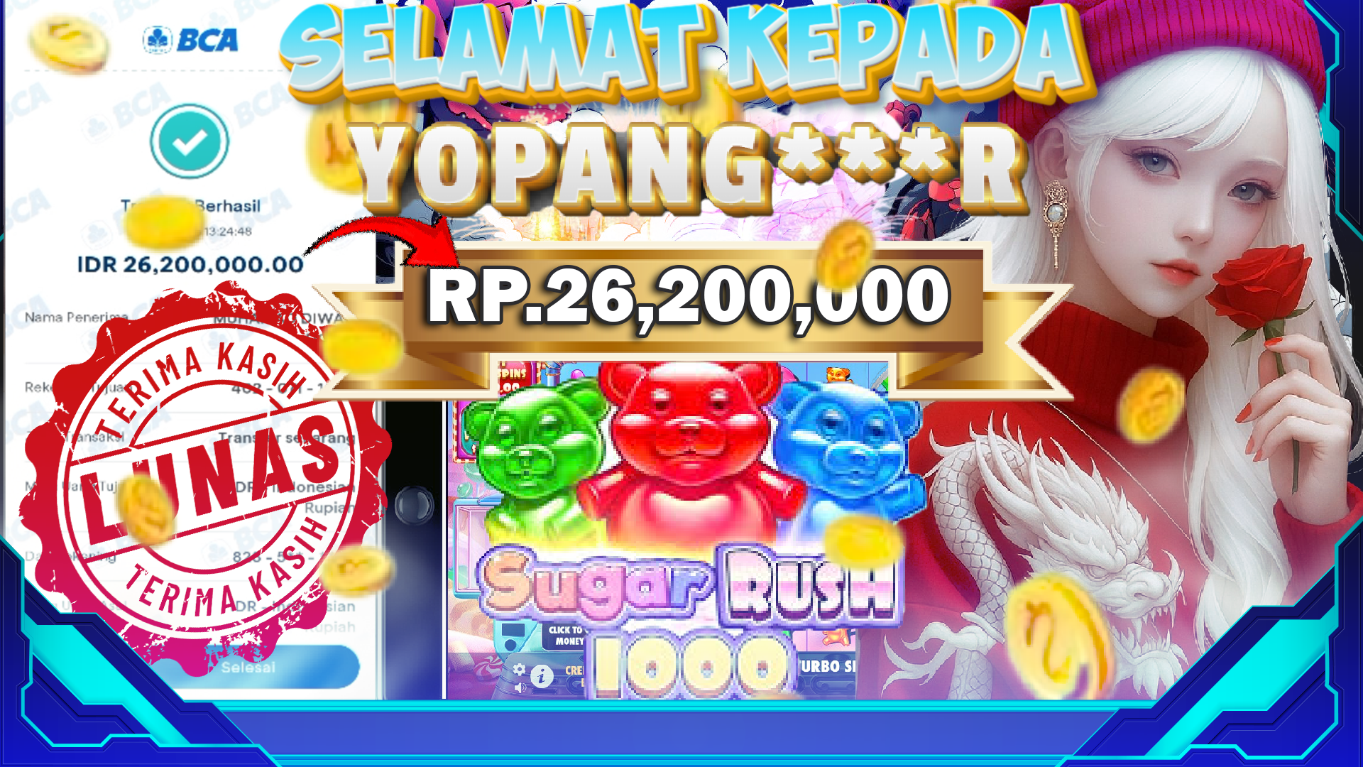BUKTI KENENANGAN SWEET BONANZA 1000