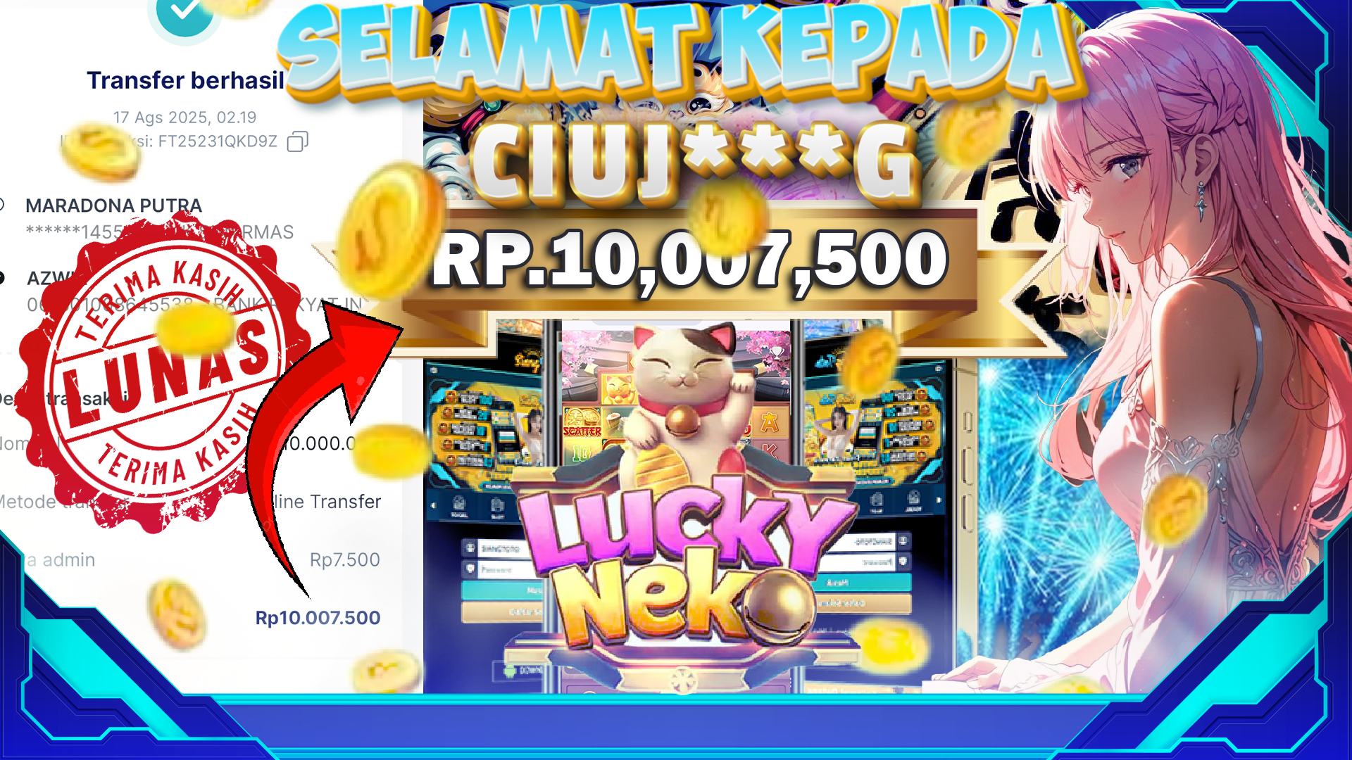 BUKTI JACKPOT LUCKY NEKO