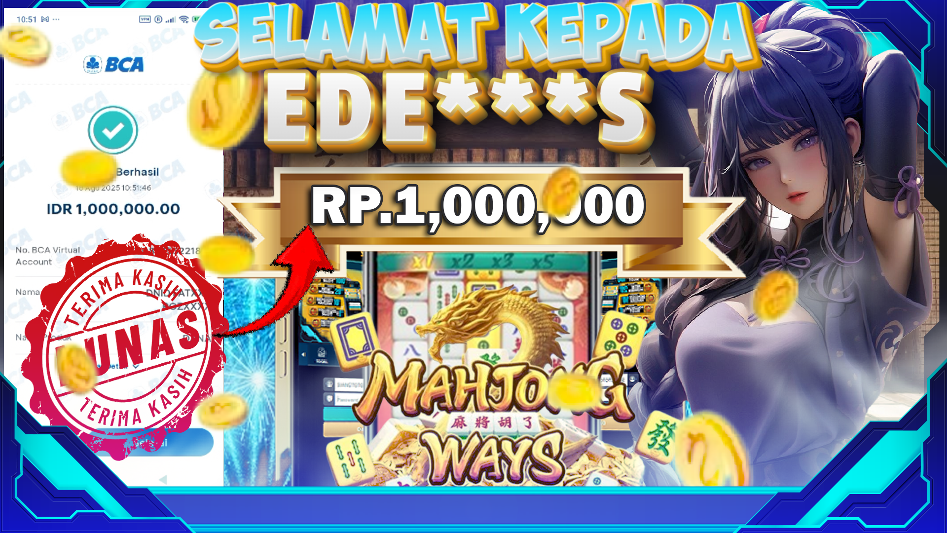 BUKTI MENANG JACKPOT MAHJONG WAYS 1