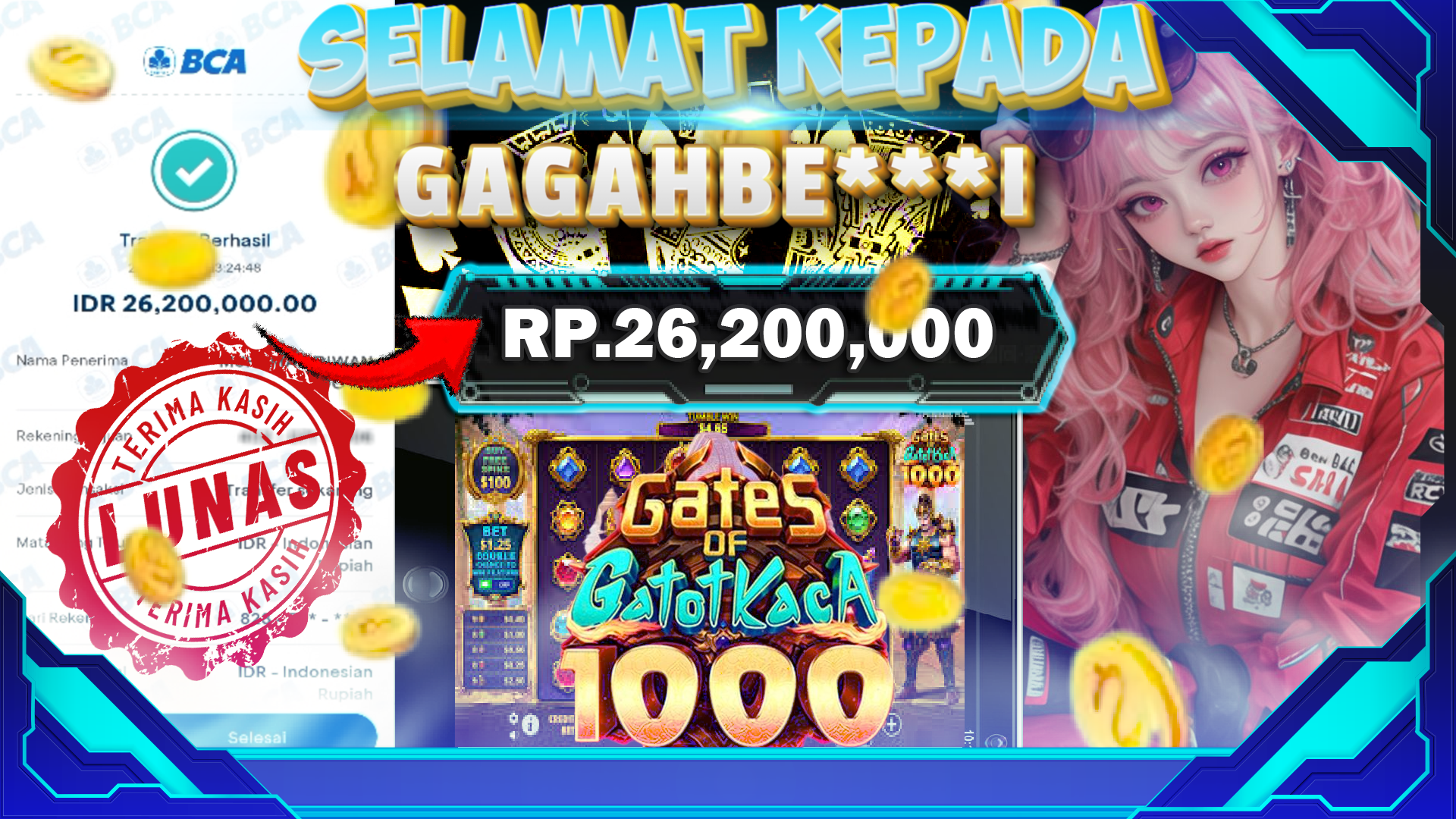 BUKTI KEMENANGAN GATES OF GATOTKACA 1000