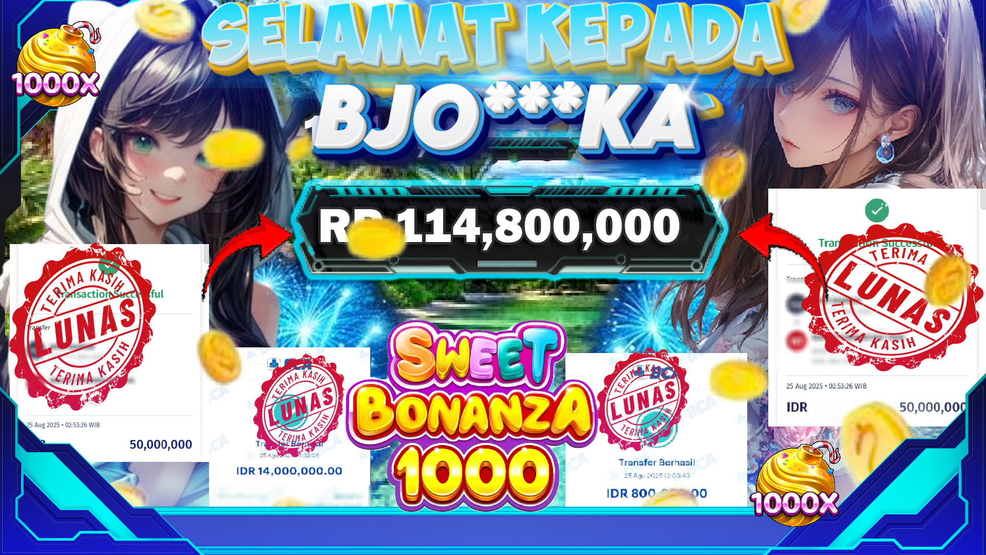 BUKTI JACKPOT x1000 SWEET Bonanza 1000 