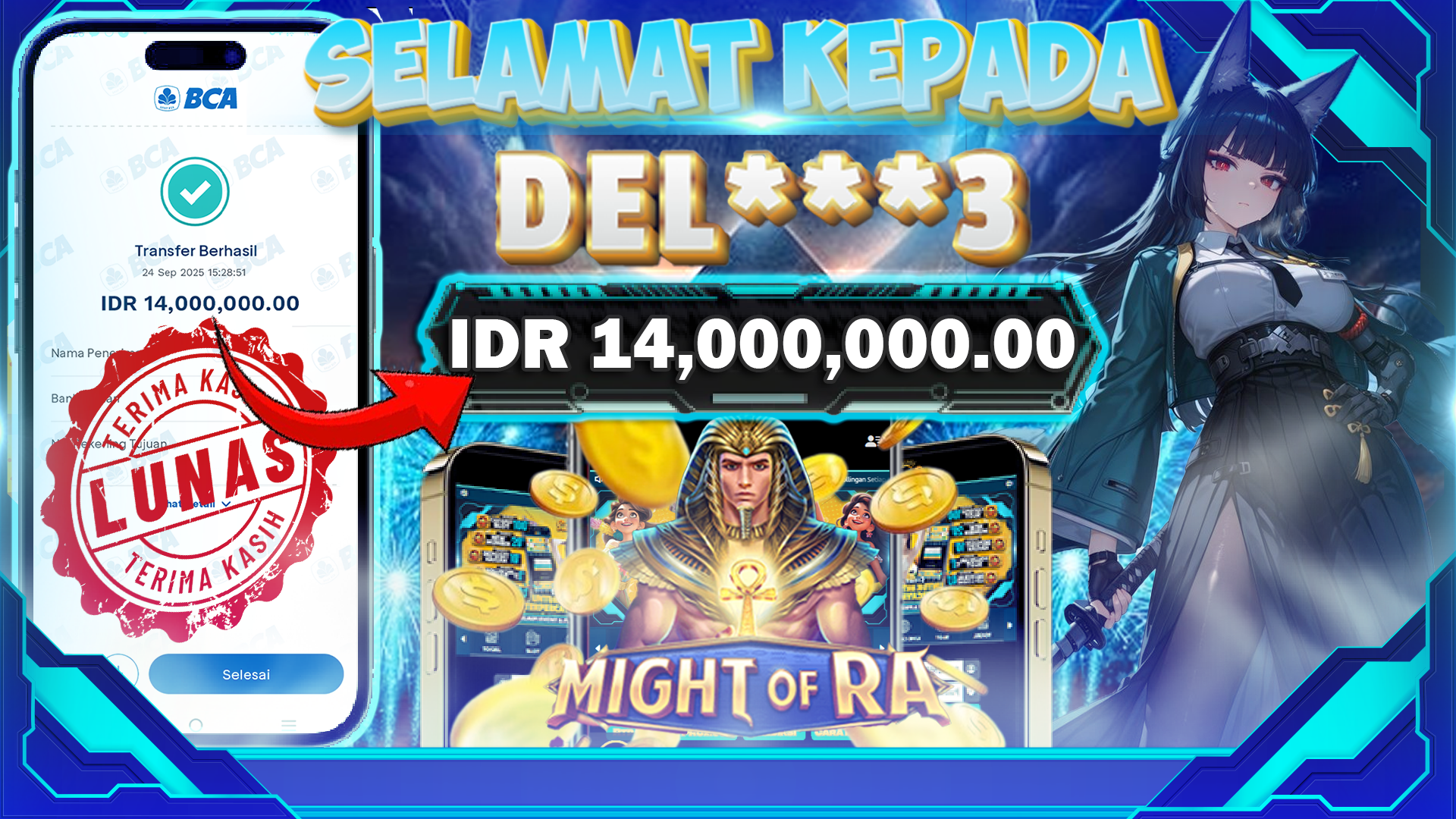 BUKTI JACKPOT MIGHT OF RA