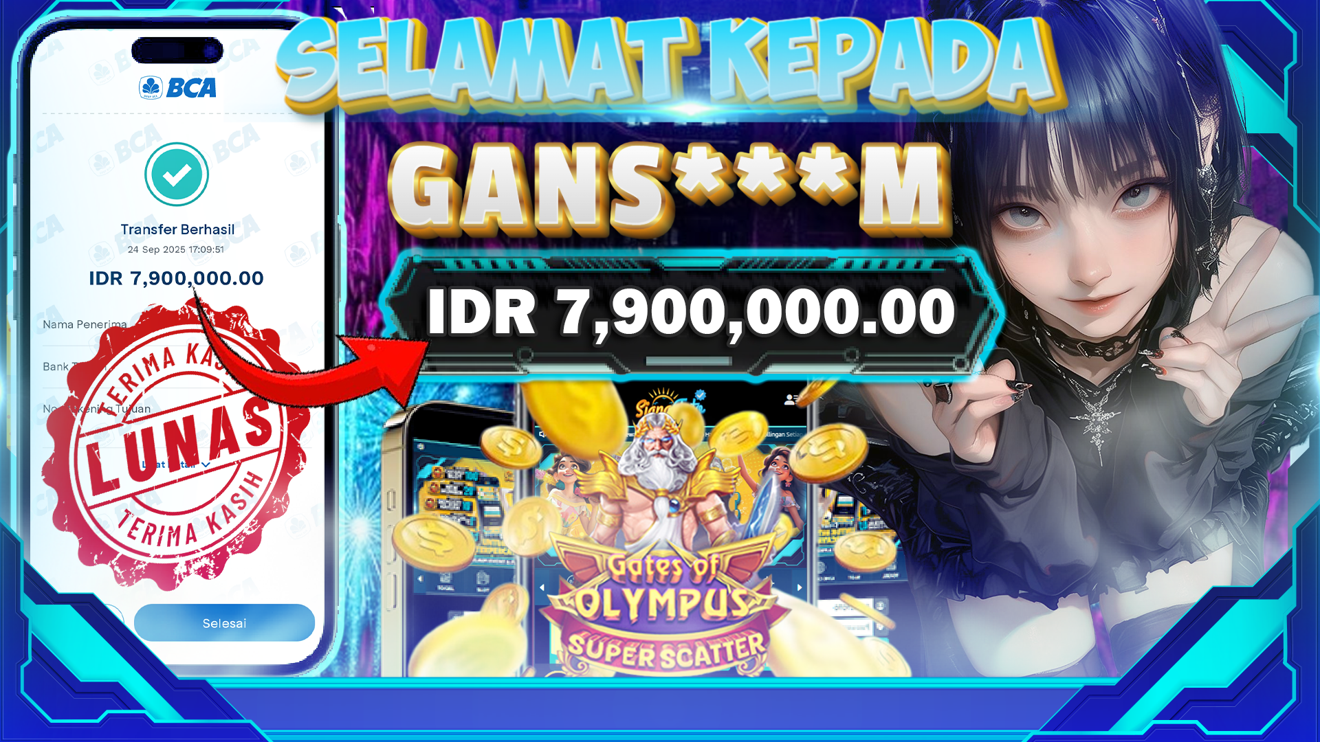 BUKTI KEMENANGAN GATES OF OLYMPUS SUPER SCATTER