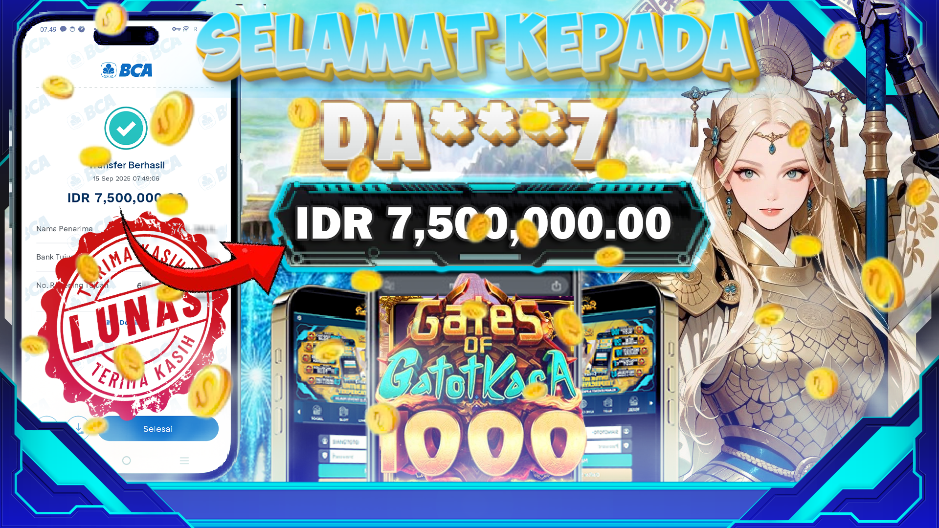 BUKTI JACKPOT GATES OF GATOT KACA 1000