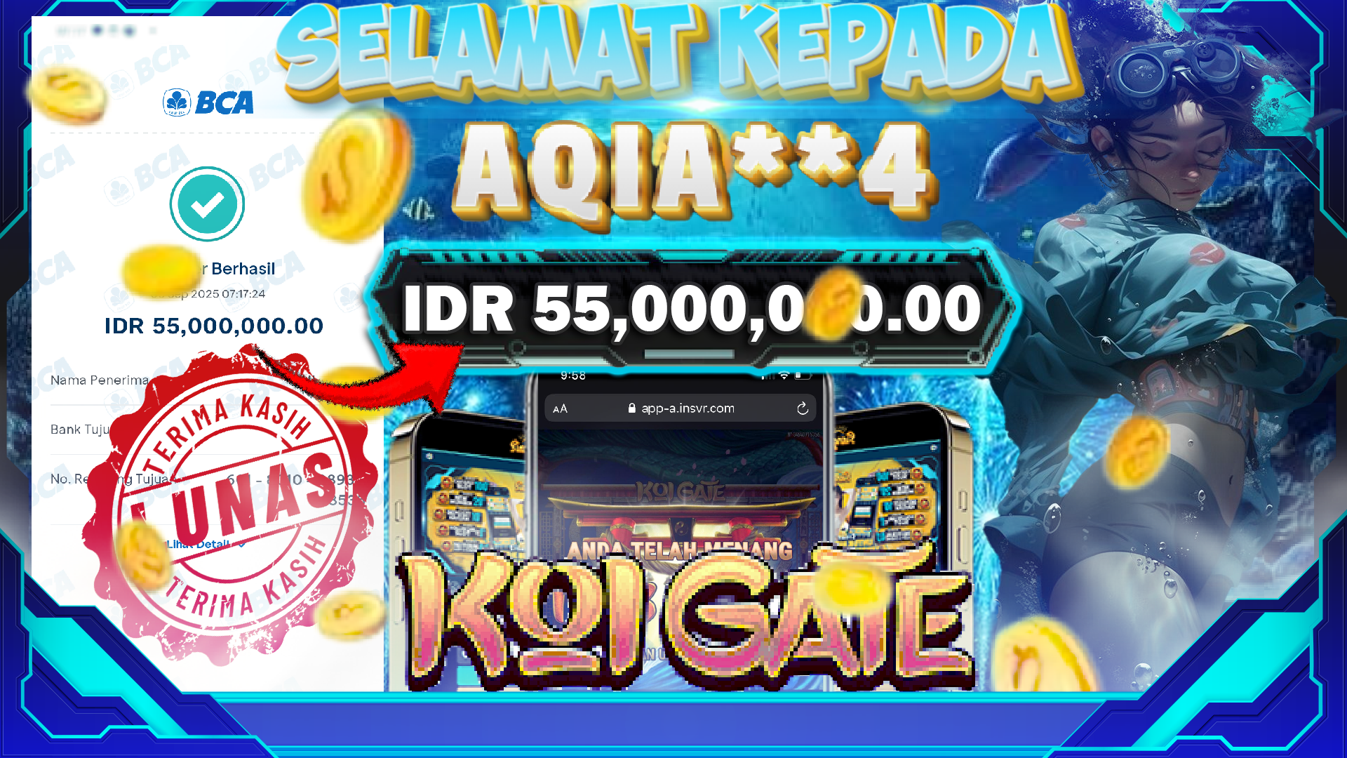 BUKTI KEMENANGAN KOI GATE