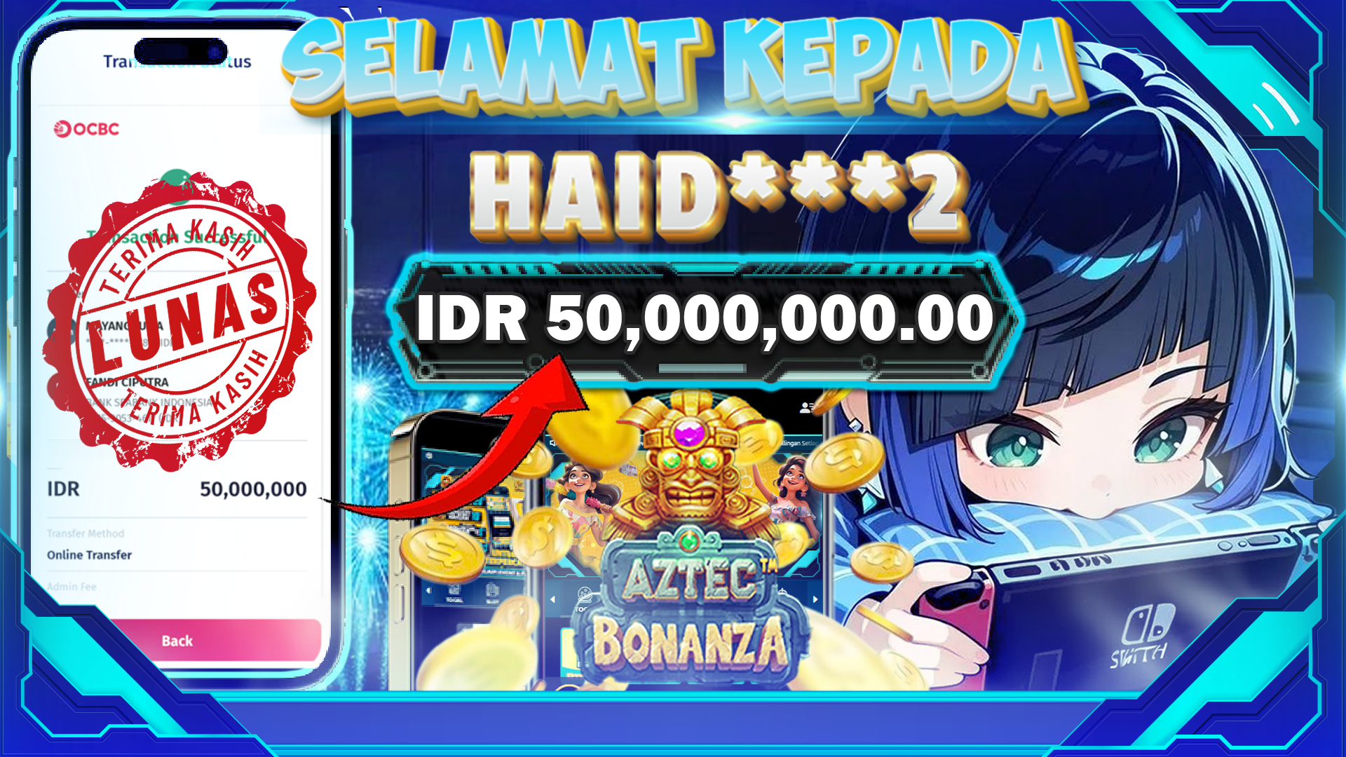 BUKTI KEMENANGAN AZTEC BONANZA