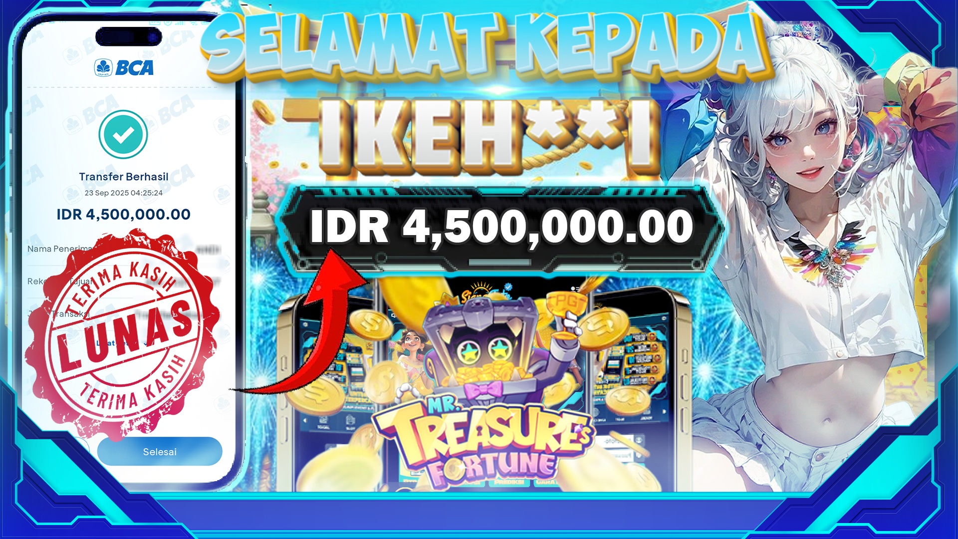 BUKTI KEMENANGAN MR TREASURE FORTUNE 
