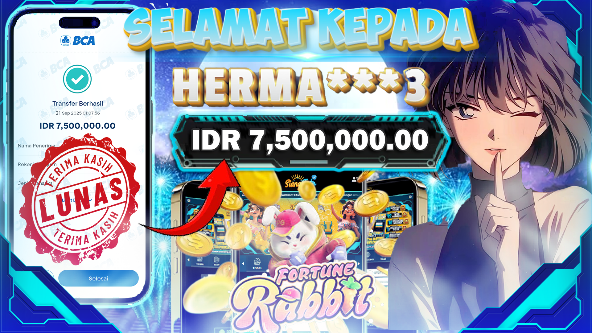 BUKTI KEMENANGAN FORTUNE RABBIT 