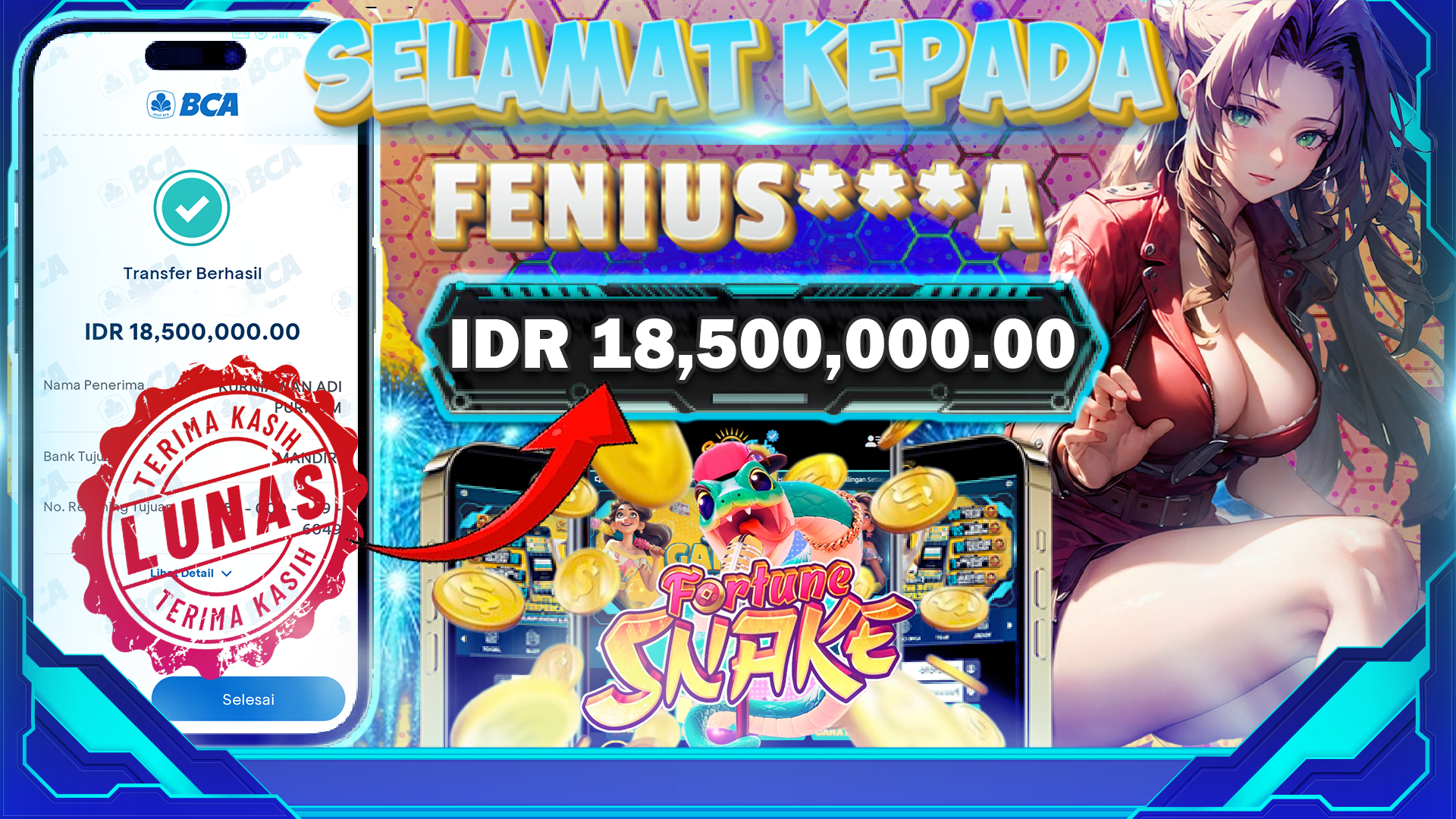 BUKTI JACKPOT FORTUNE SNAKE