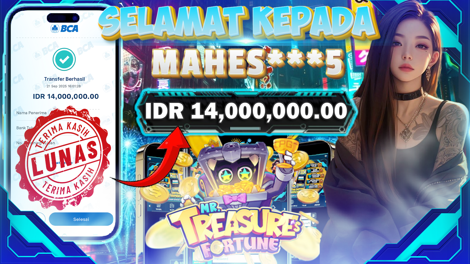 BUKTI KEMENANGAN THE TREASURE FORTUNE 