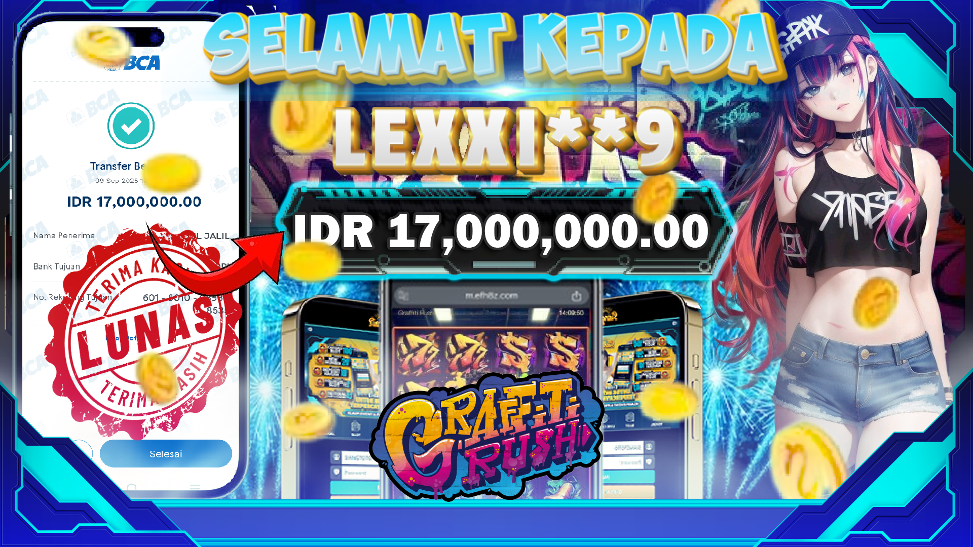 BUKTI JACKPOT GRAFFITI RUSH 