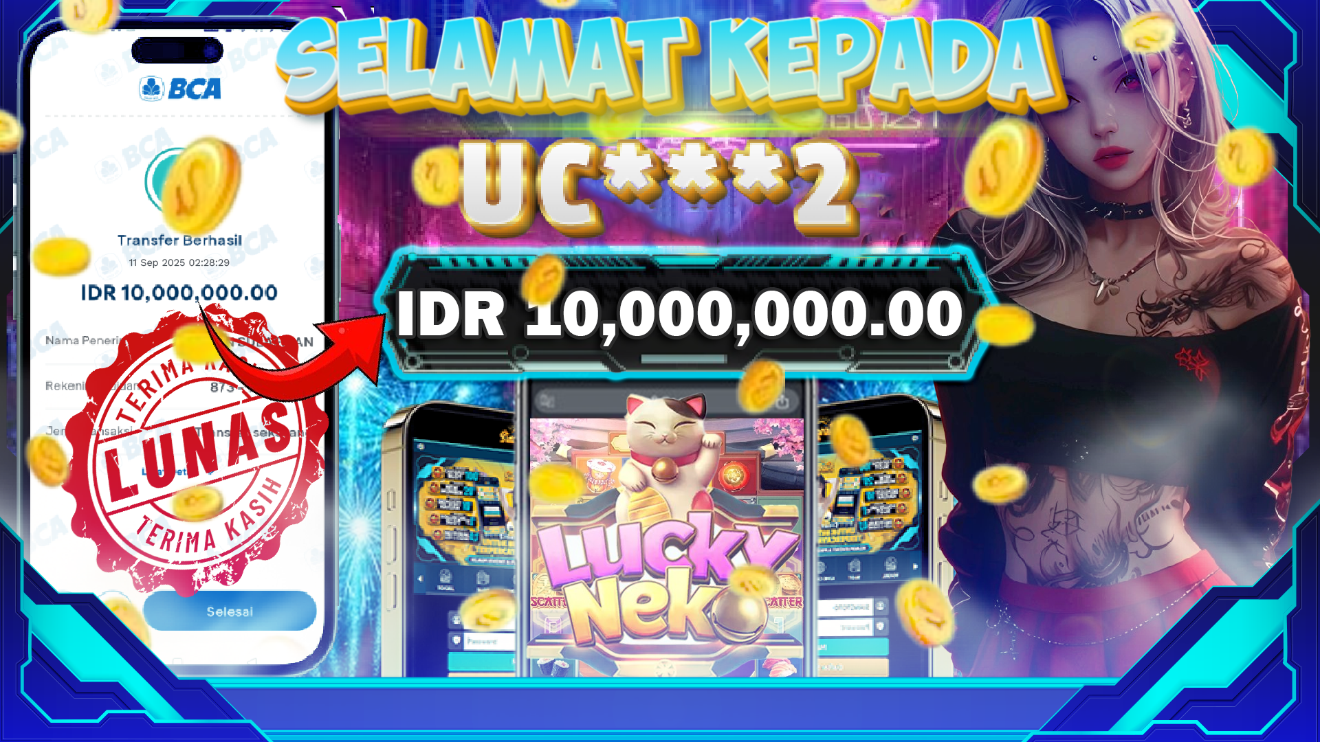 BUKTI JACKPOT LUCKY NEKO
