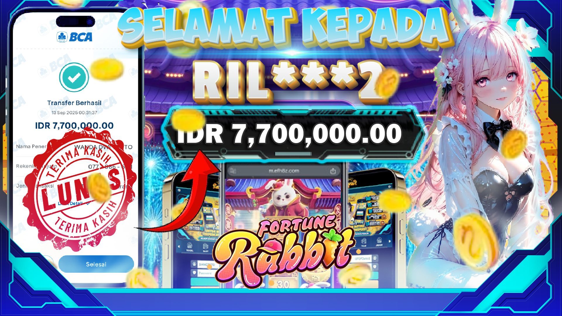 BUKTI JACKPOT FORTUNE RABBIT 