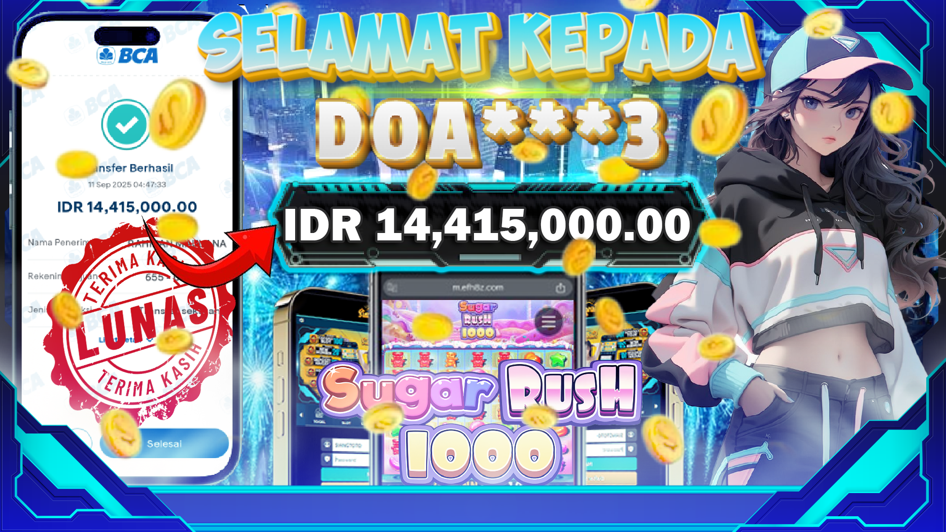 BUKTI JACKPOT SUGAR RUSH 1000