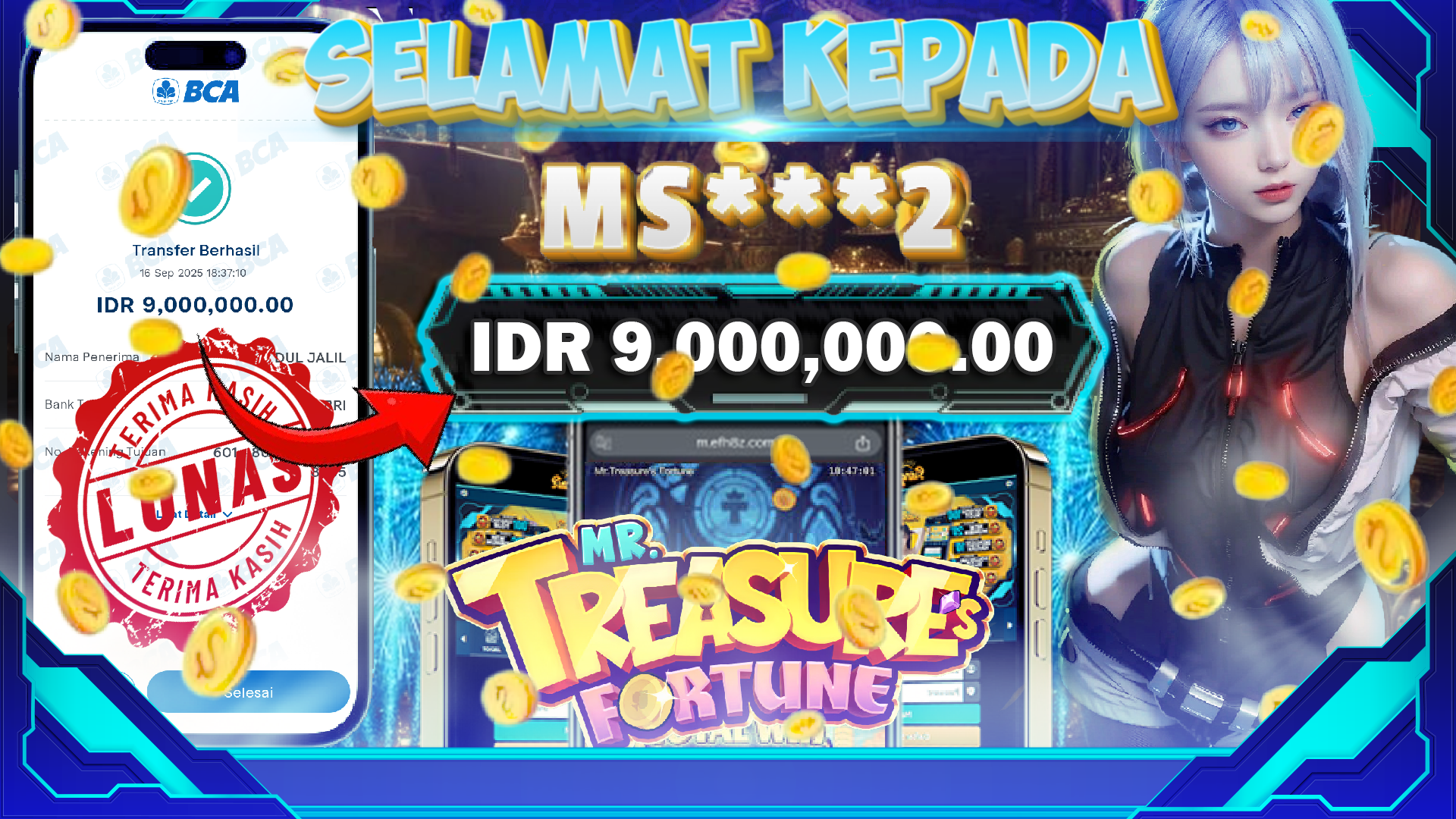 BUKTI JACKPOT MR TREASURE FORTUNE