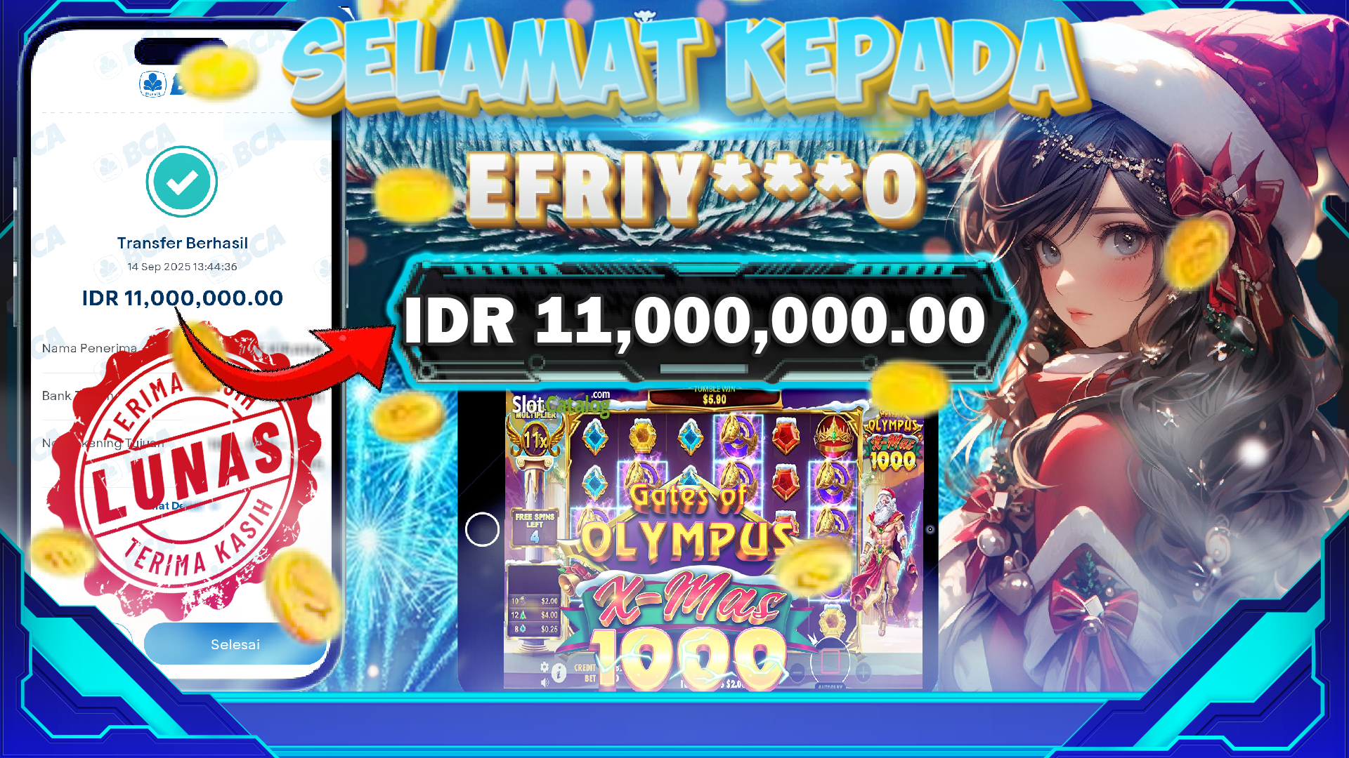 BUKTI JACKPOT GATES OF OLYMPUS XMAS 1000