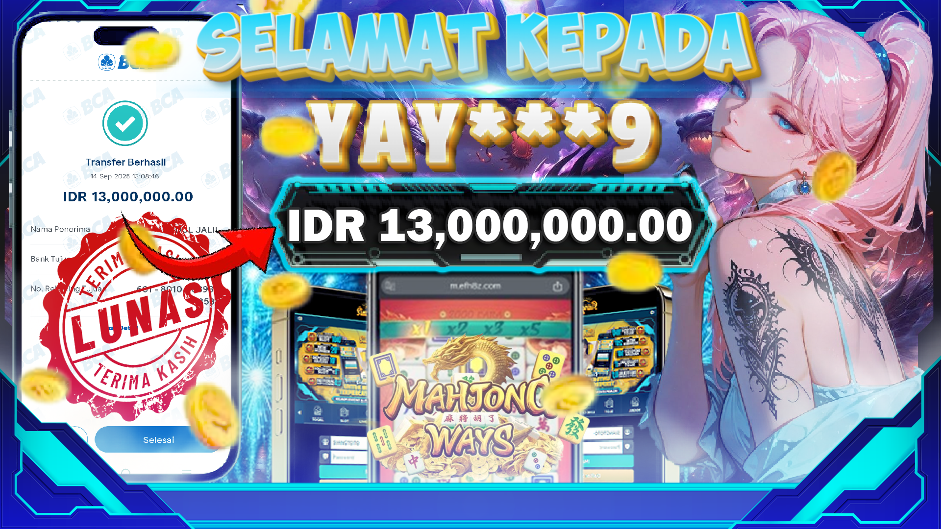 BUKTI JACKPOT KEMENANGAN MAHJONG WAYS 1