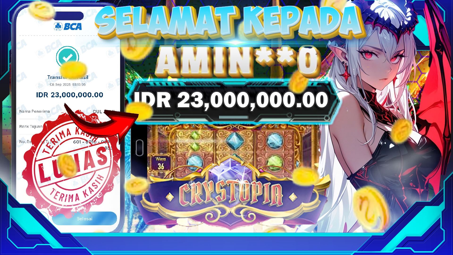 bukti jackpot crystopia  