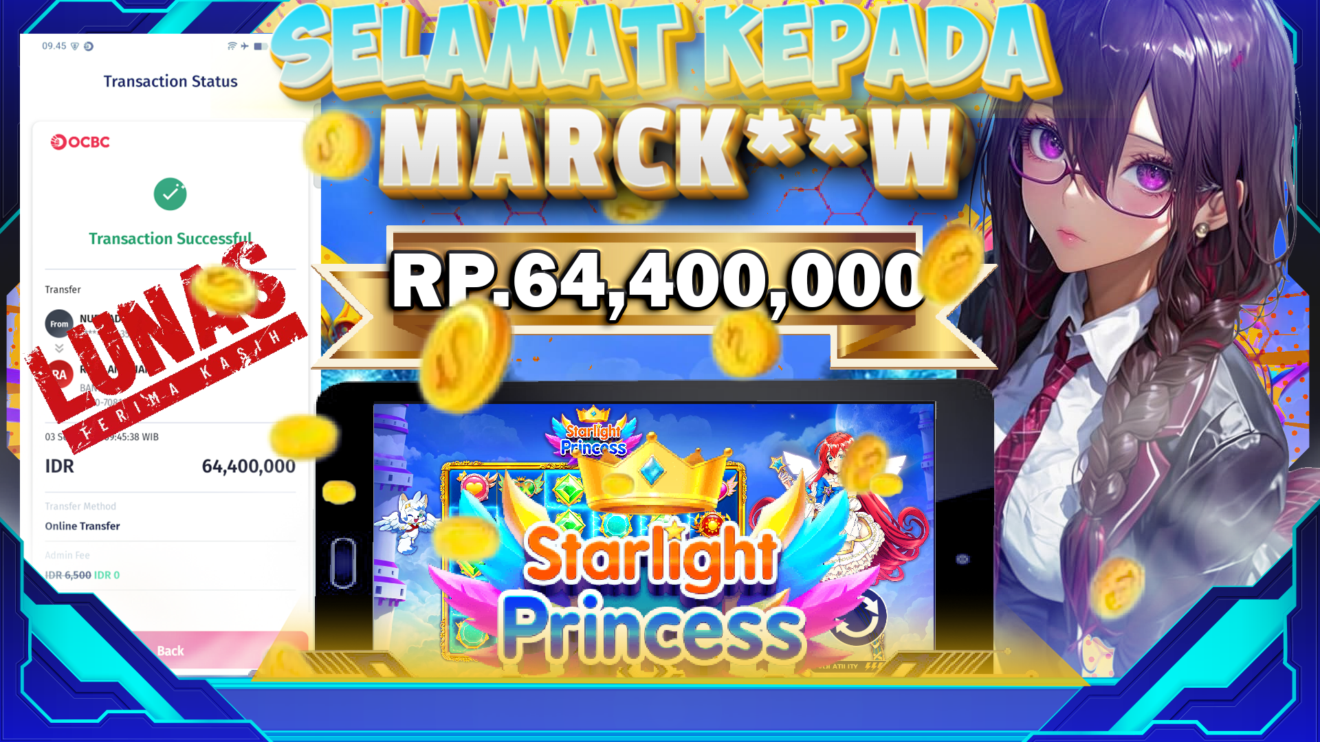 BUKTI KEMENANGAN STARLIGHT PRINCESS