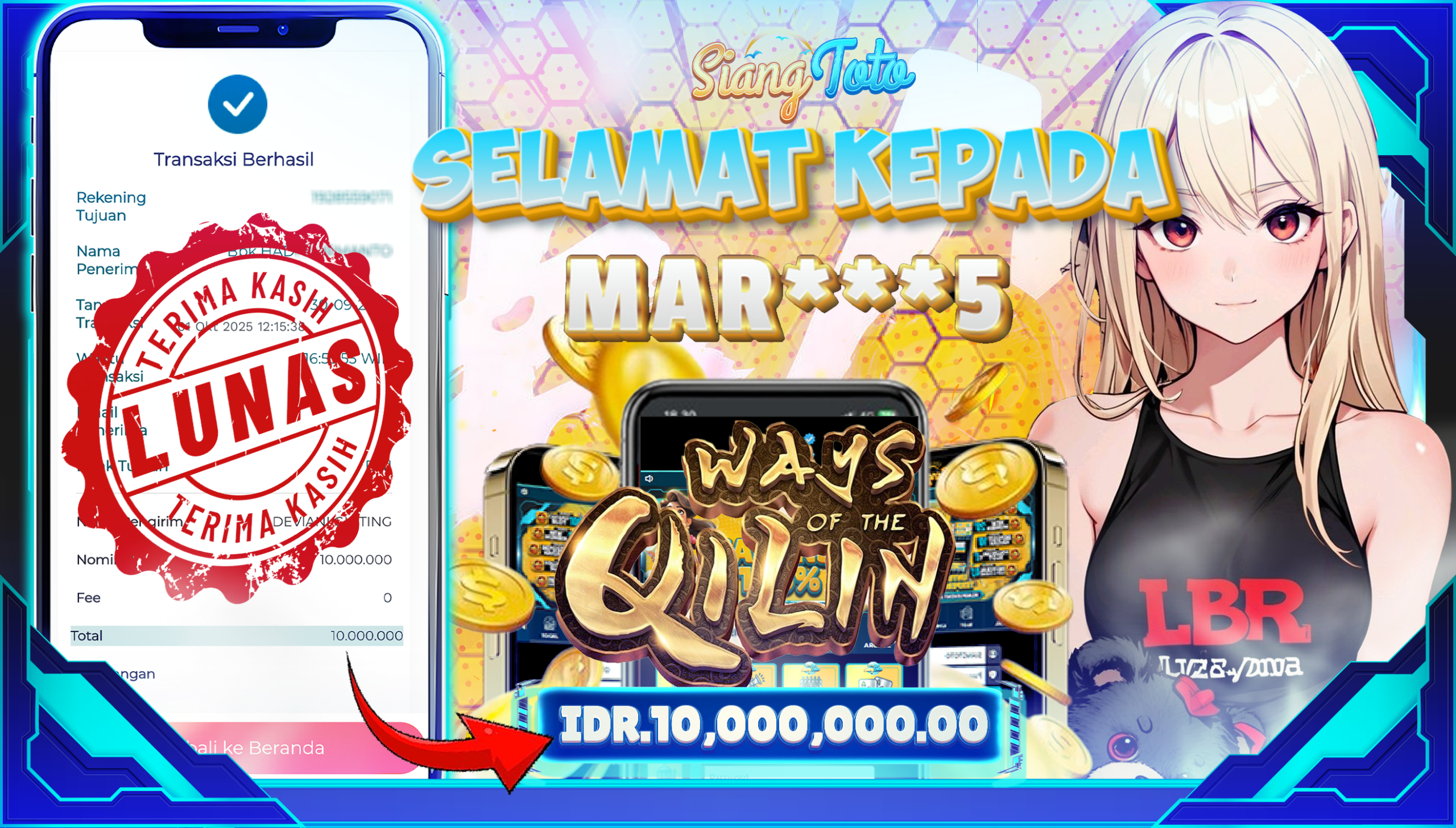 BUKTI KEMENANGAN SIANGTOTO