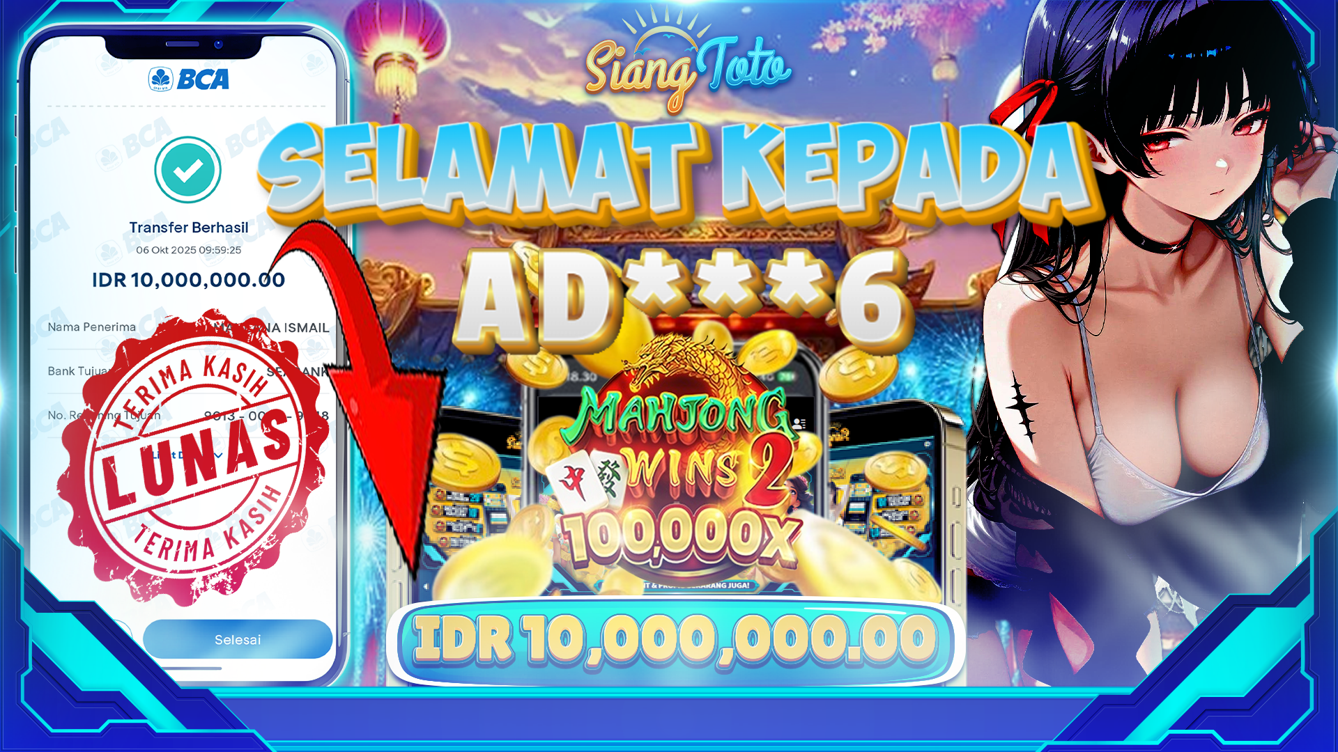 BUKTI MENANG SIANGTOTO