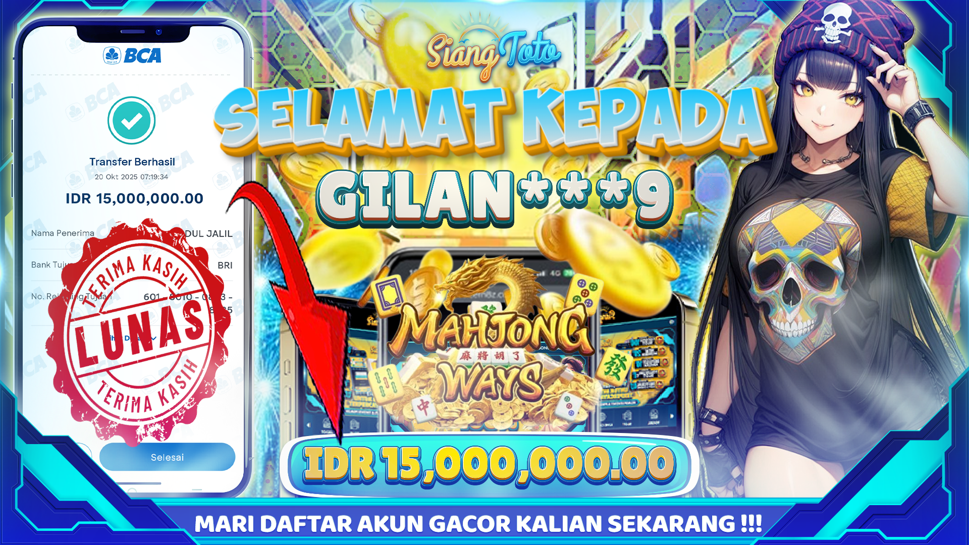 BUKTI MENANG SIANGTOTO