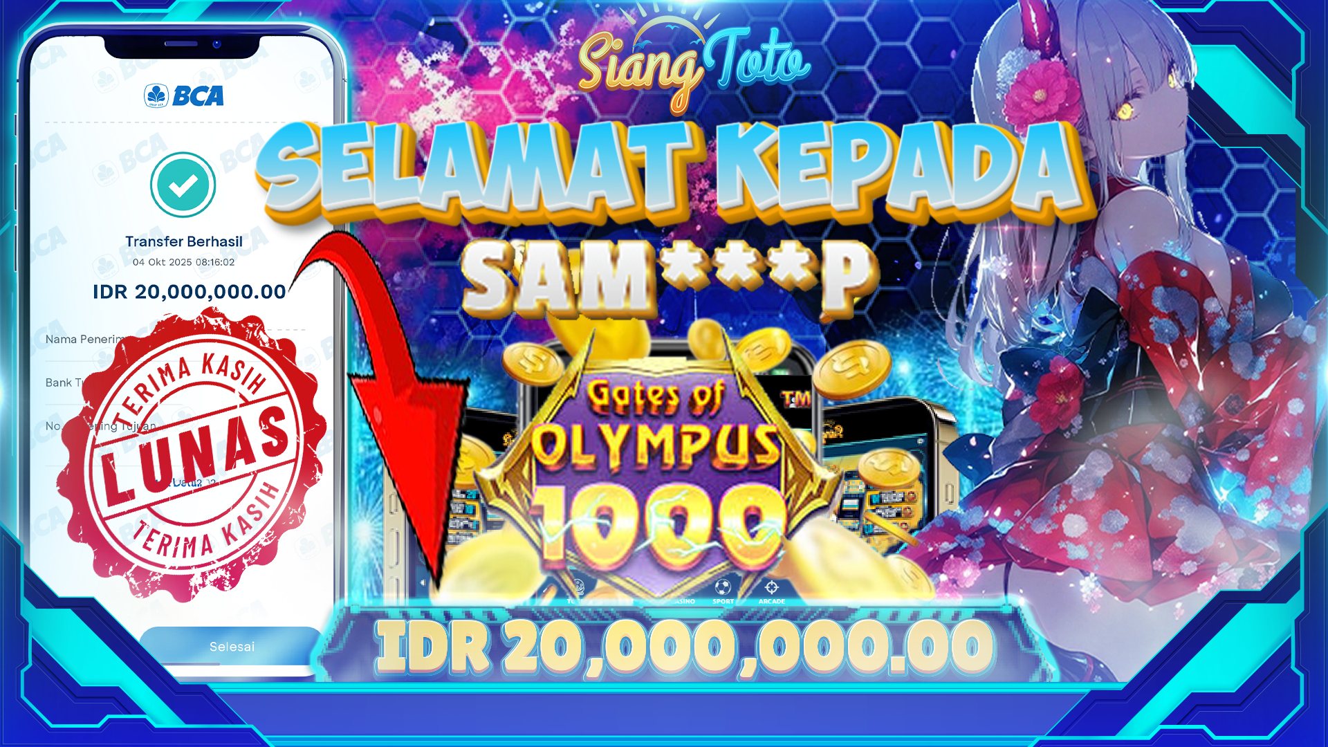 BUKTI MENANG SIANGTOTO