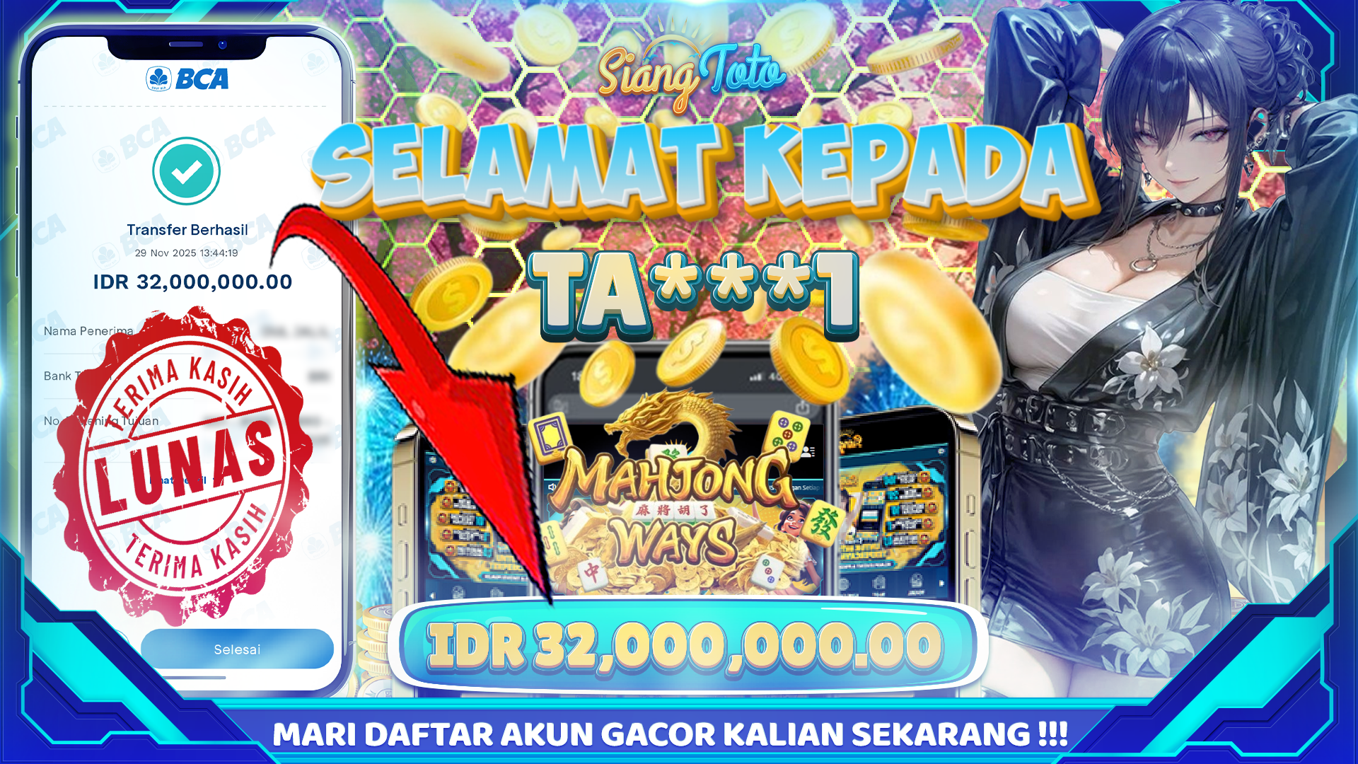 BUKTI JACKPOT MAHJONG WAYS 1