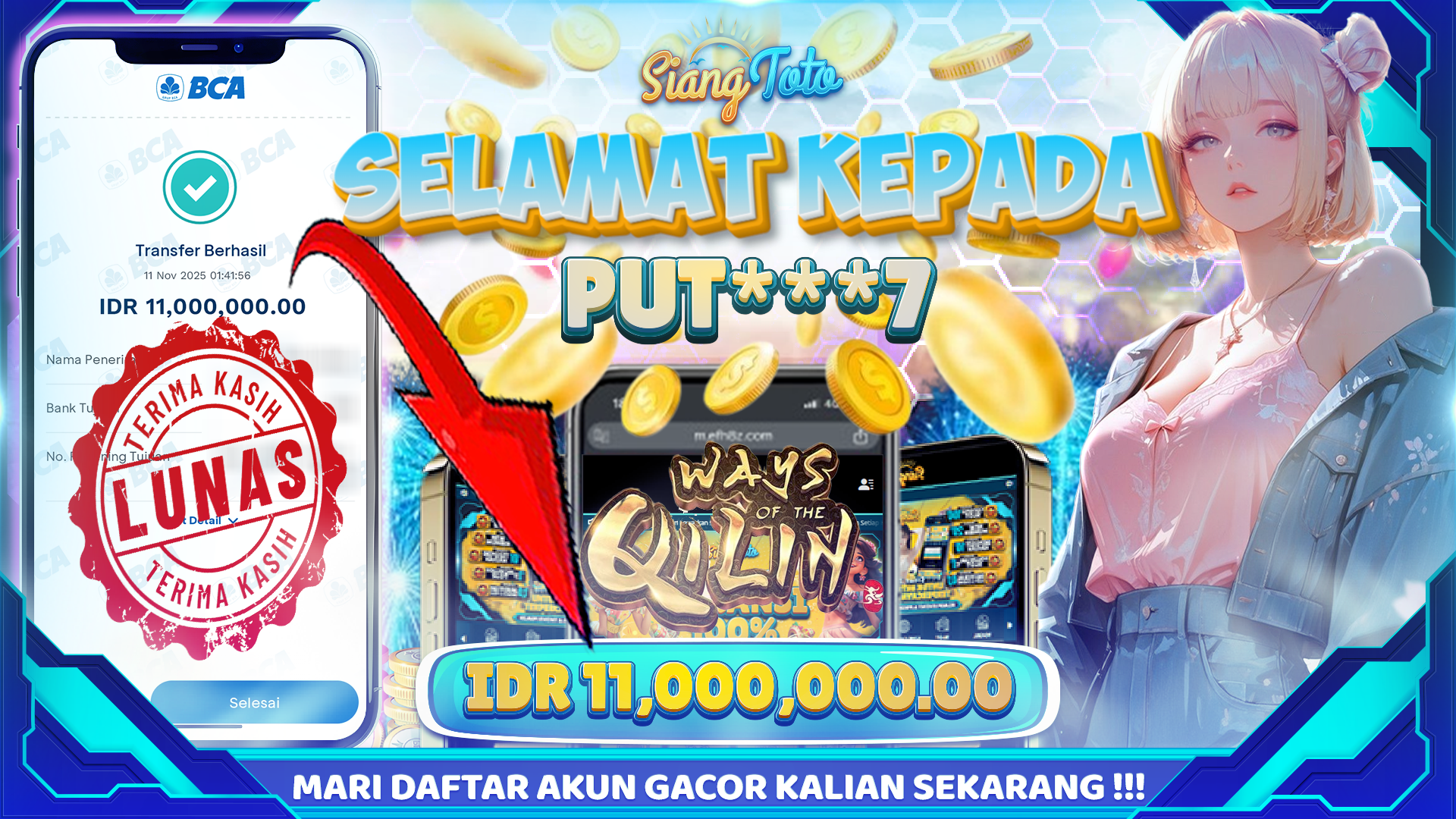 BUKTI JACKPOT WAYS OF THE QILIN