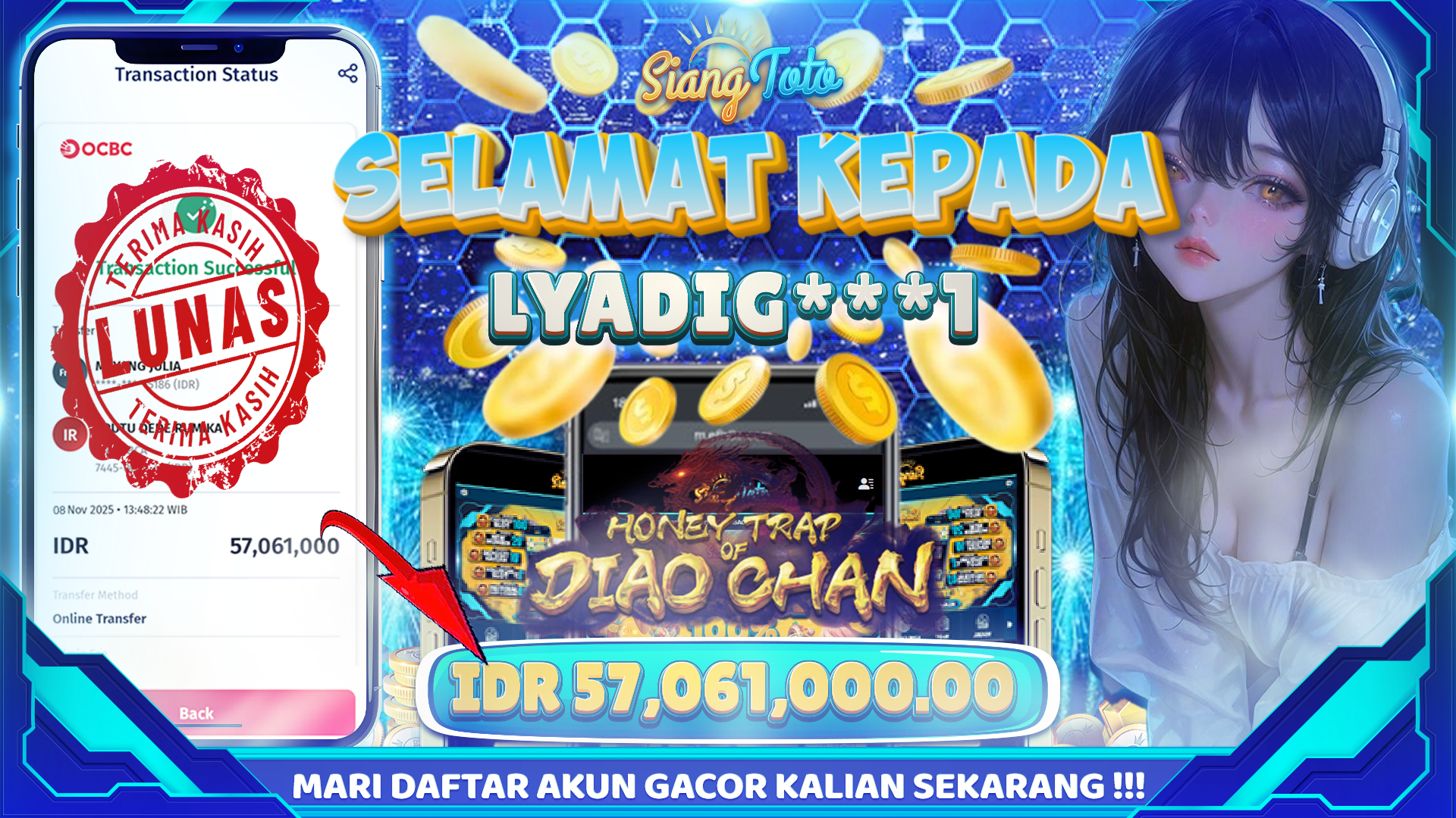 BUKTI JACKPOT DIAO CHAN 