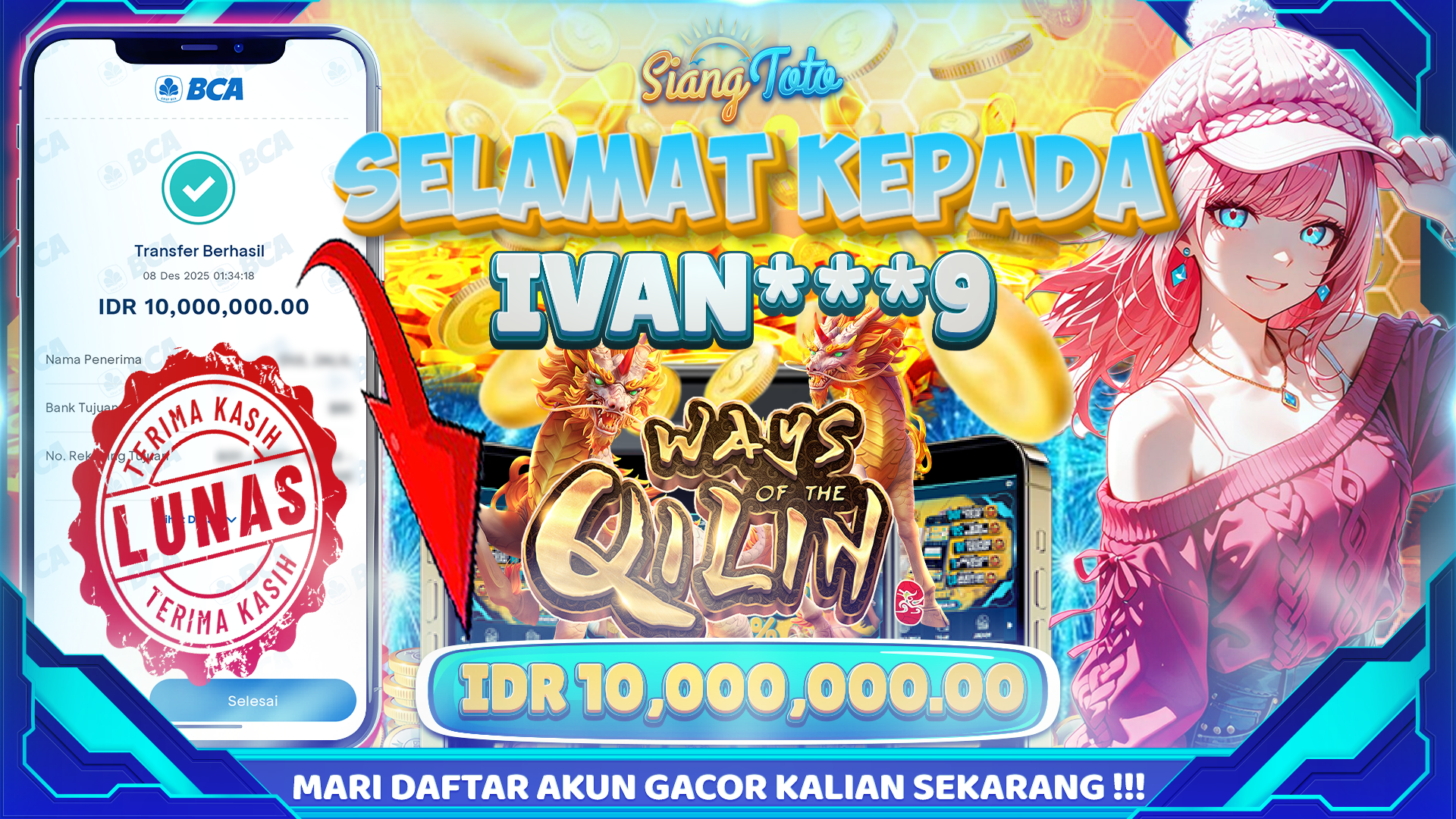 Bukti jackpot siangtoto